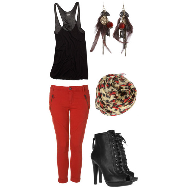 prendas de temporada ideas con unos pantalones rojos