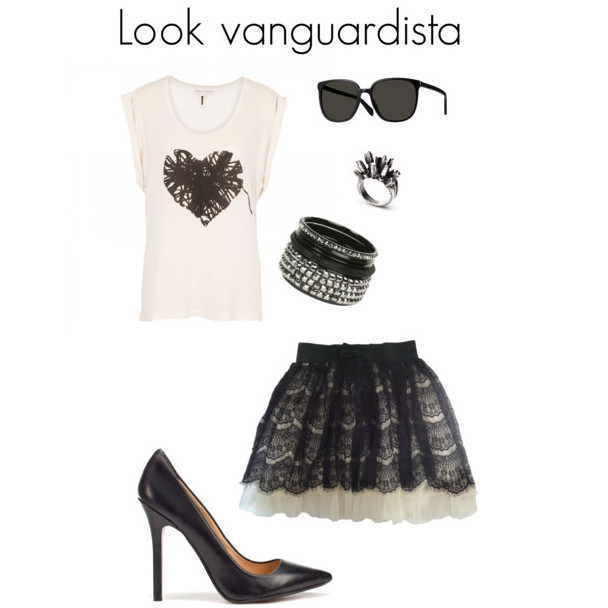 zapatos stilettos de punta en look ecléctico vanguardista