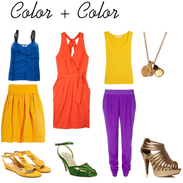combinar prendas en colores brillantes