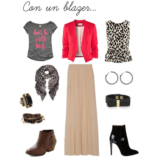 Ideas de looks: alternativas abrigadas para llevar una maxifalda - ejemplo con blazer