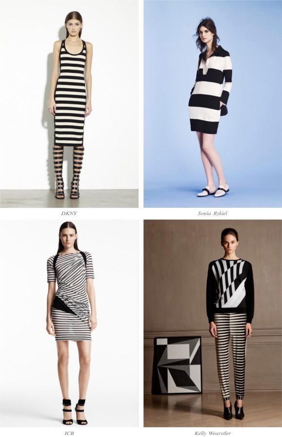 Rayas blanco y negro una tendencia de moda 2013. Colecciones de pre-otoño