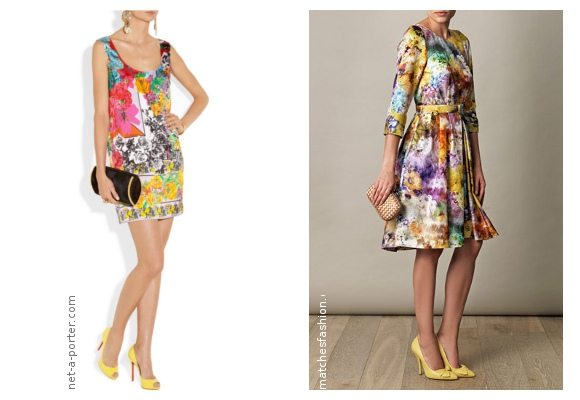 Combinar zapatos amarillos con estampado con amarillo