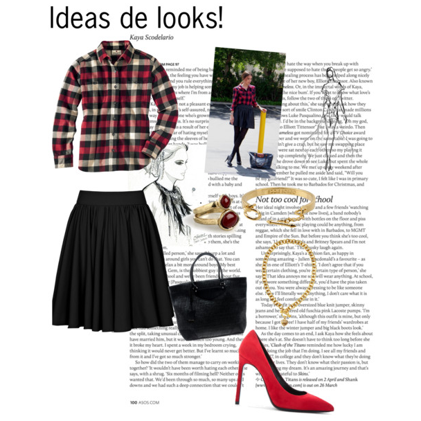 Look con camisa a cuadros y falda