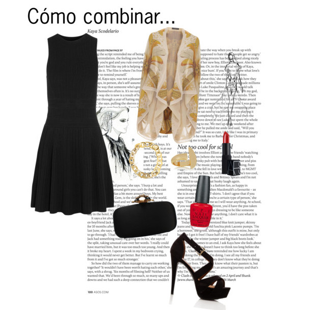 vestido negro en look glamuroso