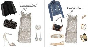 Looks variados con vestido de lentejuelas