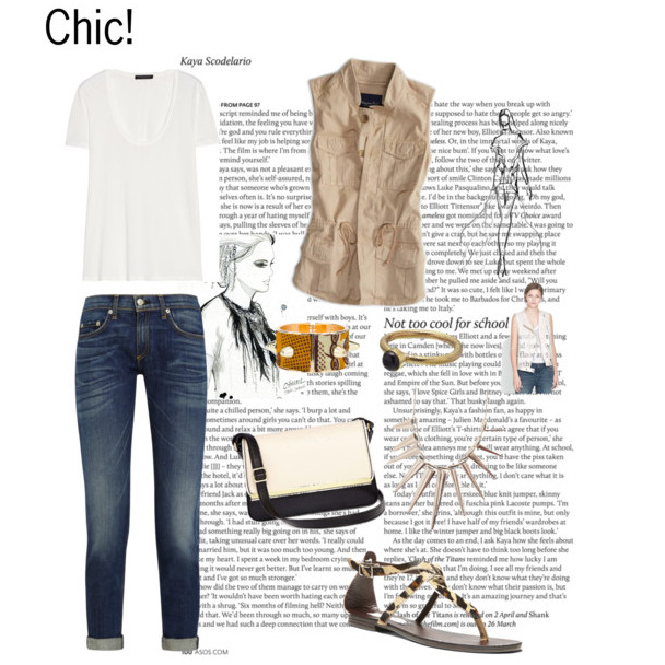 jeans y una camiseta blanca en look casual