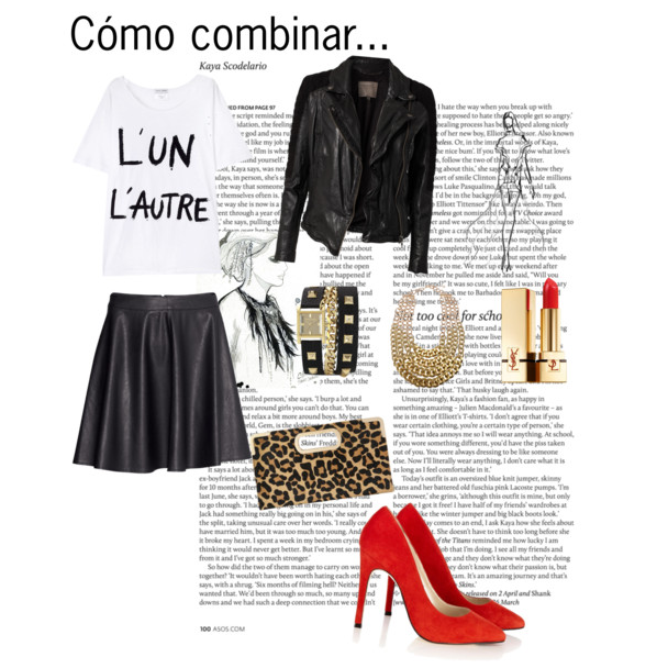 Falda de cuero en look para una salida de noche