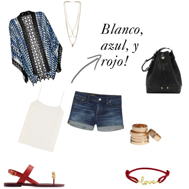 Looks con blanco, azul y rojo: Fresco