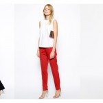 Looks para asistir a un bautizo con pantalones negros, en colores llamativos o estampados