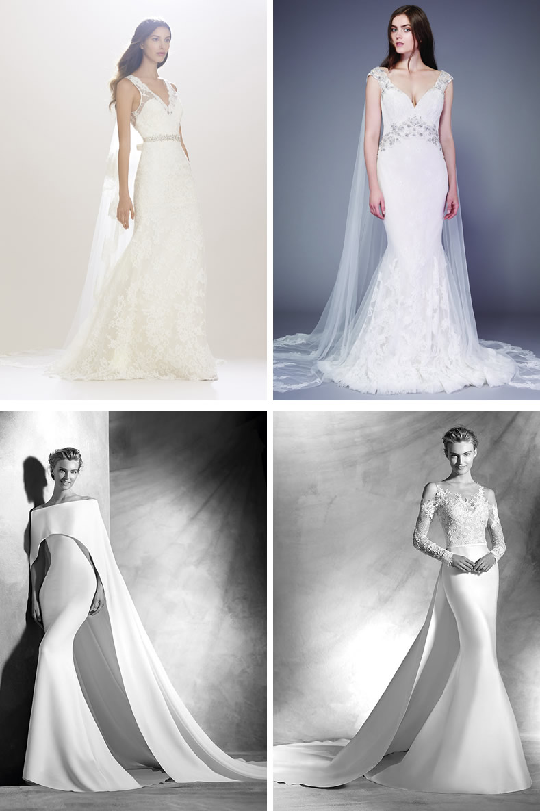 Novedades en vestidos de novia - Colas y capas