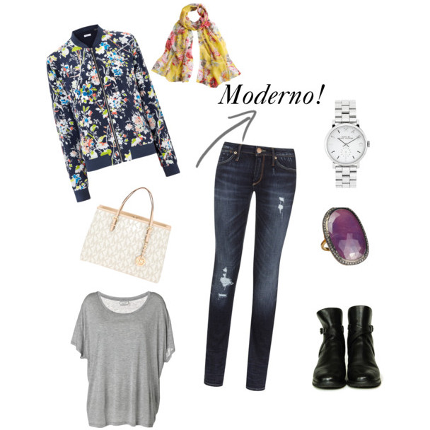 viajar cómoda y con estilo - look moderno con mezcla de estampados