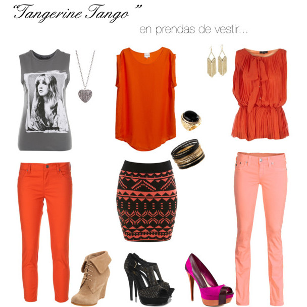 Cómo llevar el color Tangerine Tango en prendas de vestir