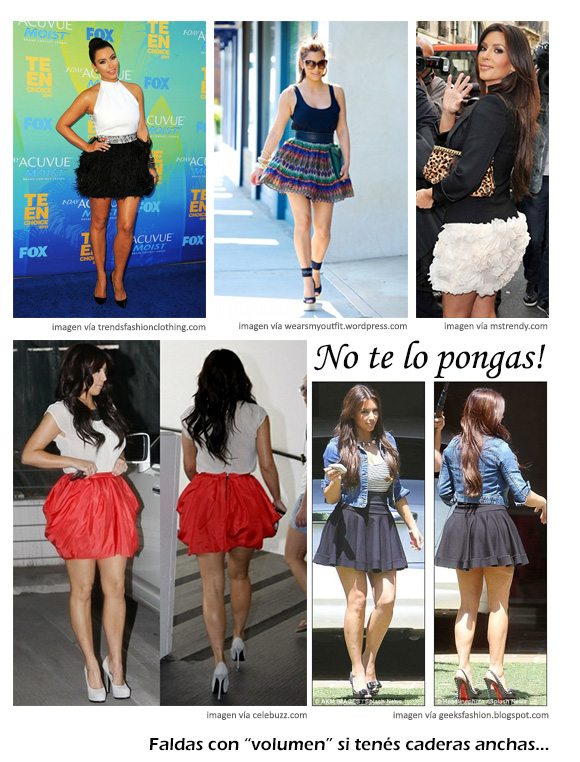 No te lo pongas!: cortas con "volumen", tenés caderas anchas y/o "trasero" grande. ABRIL Moda Blog