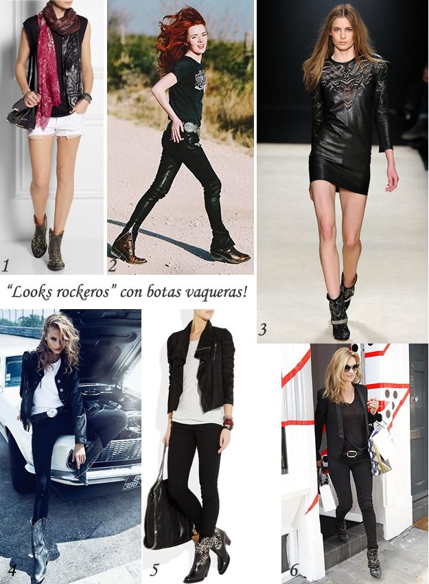 Botas vaqueras, aptas para looks rockeros